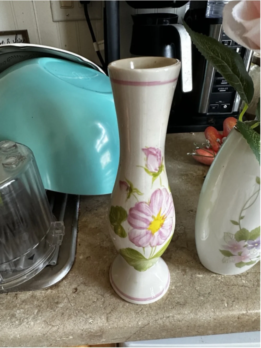 Vintage Taramina Casa Seller Bomgonre Porcelain Bud Floral Vases Cottagecore x2